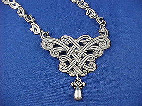 Vintage Los Castillo Sterling Silver Necklace & Pin