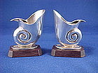 Pair William Spratling Sterling & Rosewood Ashtrays