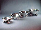 4 Vintage WILLIAM SPRATLING Sterling Nautilus Bowls