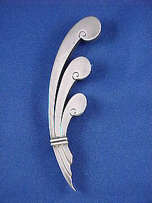 Art Deco ANTONIO PINEDA Mexican Silver Pin 4 3/4"