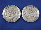 Pair  William Spratling Quetzalcotal Silver Pin Trays