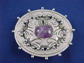 1930's William Spratling 980 Silver & Amethyst Pin