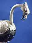 William Spratling Silver & Black Onyx Ostrich Sculpture
