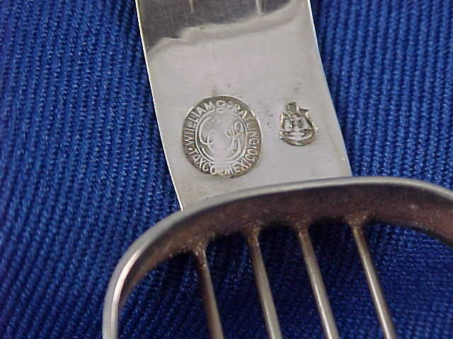 William Spratling Silver &amp; Obsidian Guitar or Cello Pin