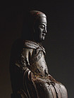A Wood Seated Lohan of Ming Dynasty,1368-1644