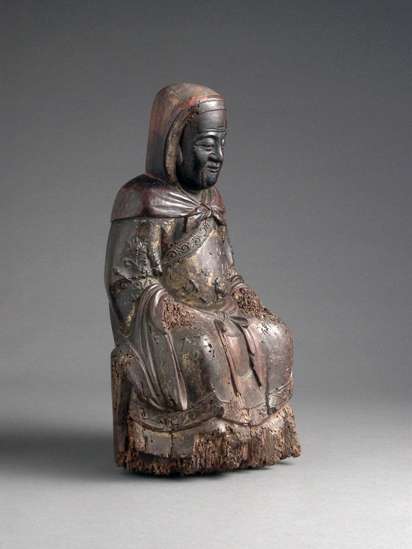 A Wood Seated Lohan of Ming Dynasty,1368-1644
