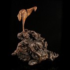 An Intriguingly Made Root Wood Carving, Crane