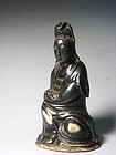 A Fine Ox-Horn Guanyin Figure of Qing Dynasty