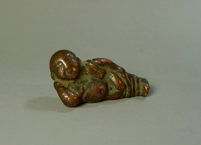 A Unique and Cute Bronze Boy of Liao/Jing Periods.