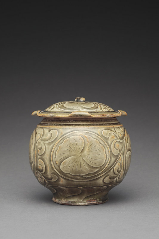 A Museum-Class Yaozhou Covered Jar of Jin Dynasty.
