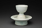 A Qingbai Set of Cup and Cupstand of Song Dynasty.