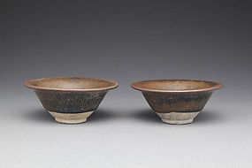 A Pair of Jianyang Hare-Furs Tea Bowls of S. Song Dy.