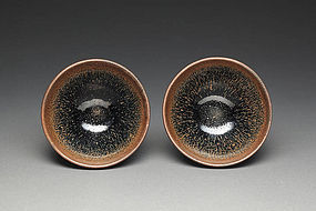 A Pair of Jianyang Tea Bowls of Southern Song Dynasty.,
