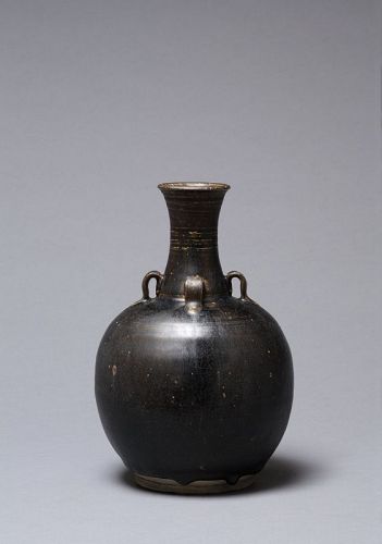 A DeqingYao Dark-Glazed Bottle with Four Small Handles