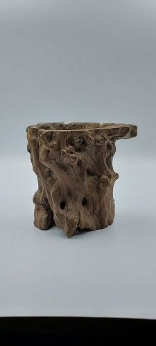 An Old Wood Brush Pot in Nice Form.