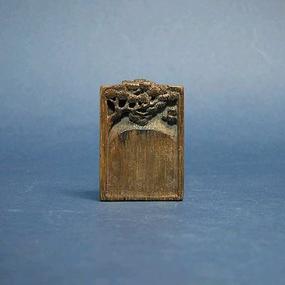 A Delicately Carved Inkstone Style Bamboo Pendant
