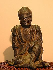 A Bronze Luohan Figure of Qing Dynasty(AD18th Century)