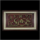 A Beautiful Chinese Wood Panel of Qing Dynasty