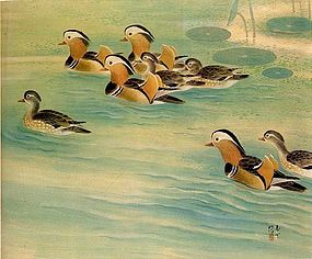 A Prestigious Painting of Mandarin Duck From Lin Yu-San