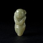 A Beautiful Celadon Jade Boy of Qing Dynasty