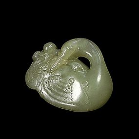 A Beautiful Nephrite Jade Piece of Qing Dynasty