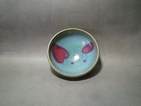 A Lovely Jun Bowl With Purple Splashes