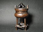 A Tripod Bronze Censer with Literaiti Taste