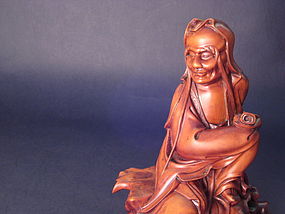 A Boxwood Carving of Lohan of 19th Century