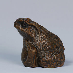 A Bamboo Carving of A Toad of 19th Century