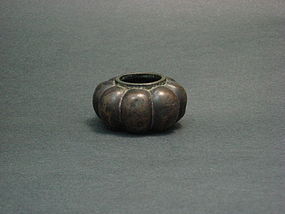 A Scholar Bronze Water Basin in Lovely Pumpkin Shape