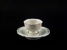 One Elegant Qingbai Cup with Stand From Hutien Kiln
