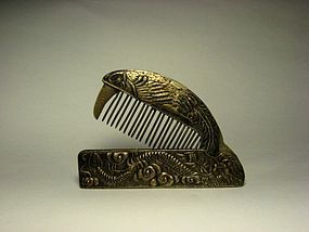 An Exquisite Silver Comb of Qing Dynasty