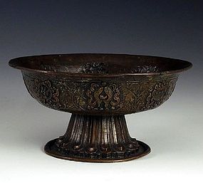 A Beautiful Embossed Stem Bowl of 16th Century