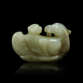 One Beautiful White Jade Carving of Ming Dynasty