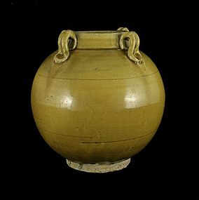 One Fine Straw-Glazed Jar of Sui Dynasty (AD581-618)
