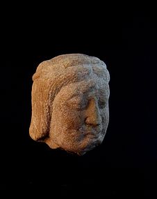 A Rare Sandstone carving of a Head Piece