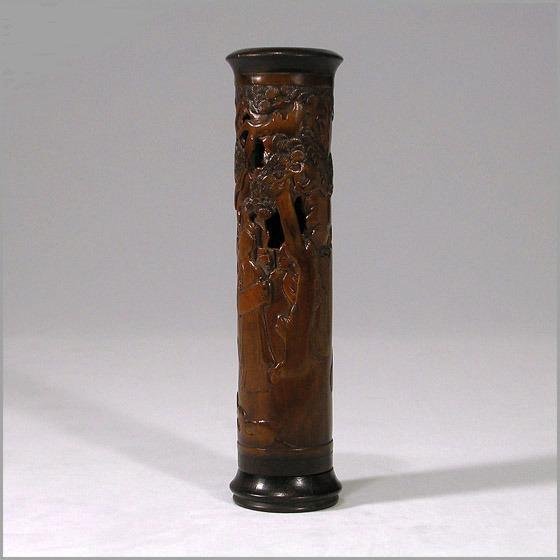 An Exquisite Boxwood Incense Cylinder of 17th/18th C.