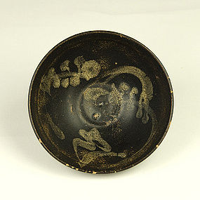 A Charming Jizhou Tea Bowl with Plum Motif