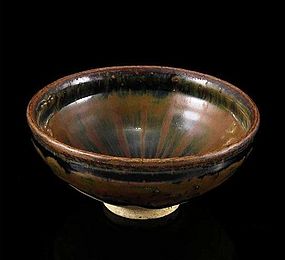 A Cizhou Tea Bowl with Radiating Russet Markings