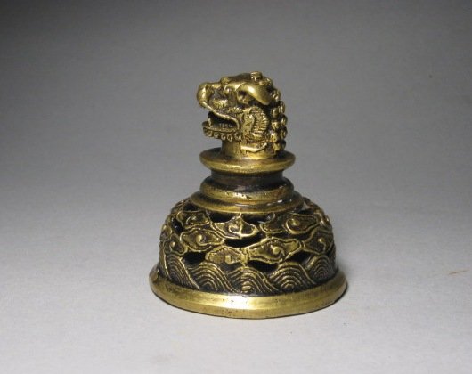 An Exquisite Bronze Carving Piece of Qing Dynasty