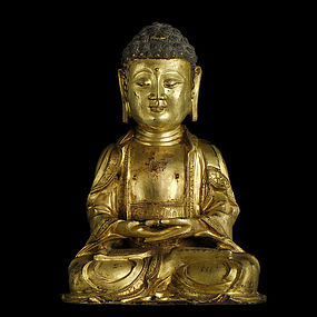 A Gilt-Bronze Buddha of Ming Dynasty,1368-1644