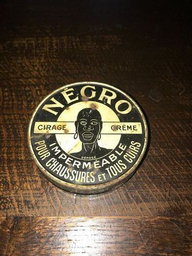 Rare Large French Negro Shoe Polish Tin