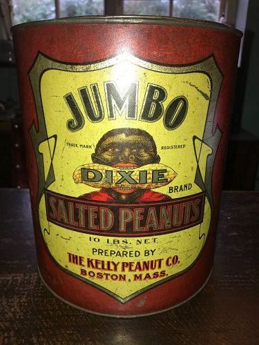 Very Large Dixie Jumbo Slated Peanuts Tin
