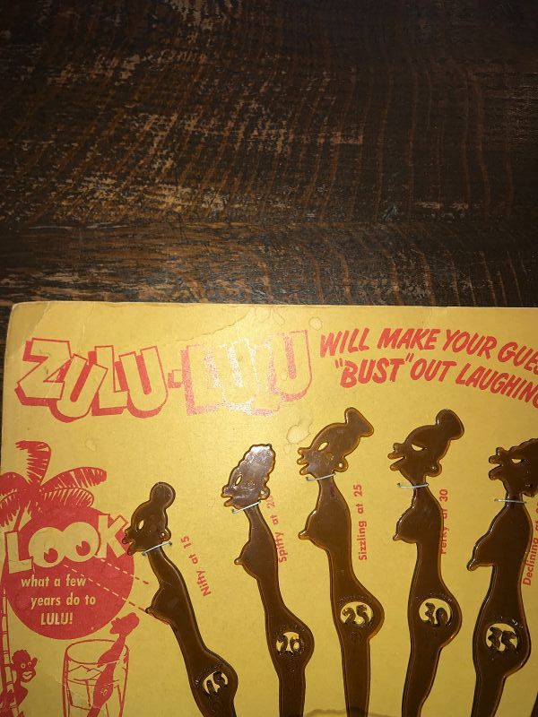 Novelty Complete Set of Zulu-Lulu Swizzle Sticks