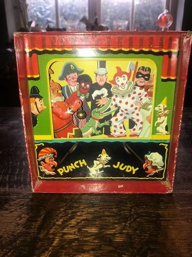 Punch & Judy Tin Plate Mechanical Toy Game