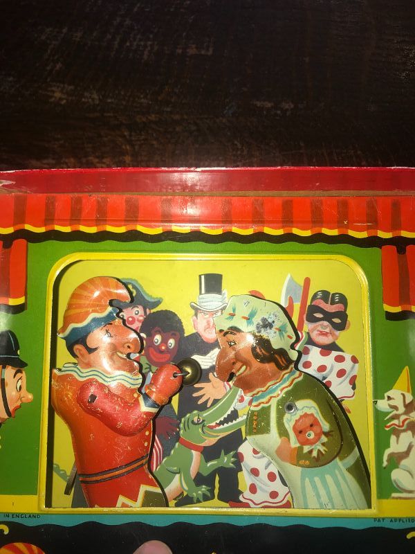 Punch &amp; Judy Tin Plate Mechanical Toy Game