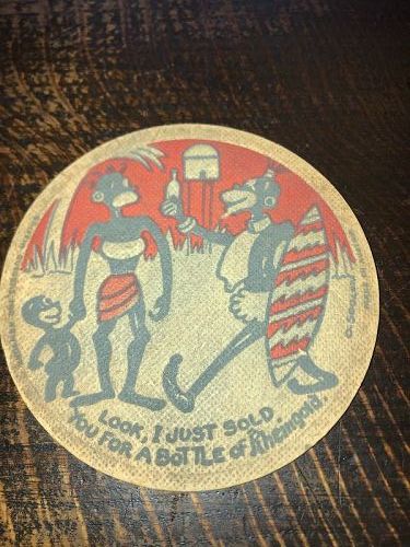 Black Americana 1930's Rheingold Beer / Drink Place Mat