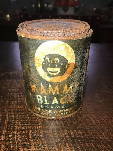 Rare Mammy Black Enamel Paint Can Tin