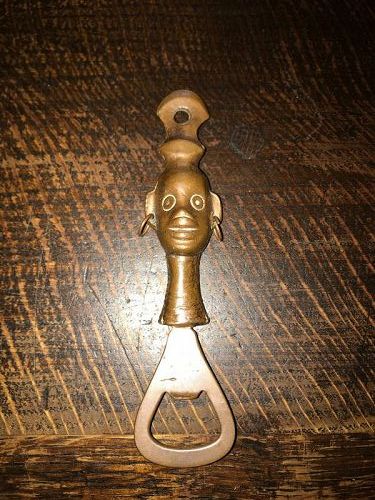 Brass Novelty Black Native Bottle Opener