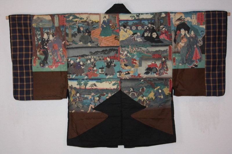 Edo chirimen-hanga haori coat museum class